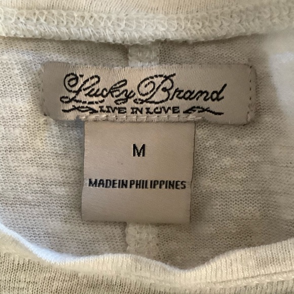 🍀LUCKY BRAND Beige Long Sleeve w/Lace - Picture 9 of 9